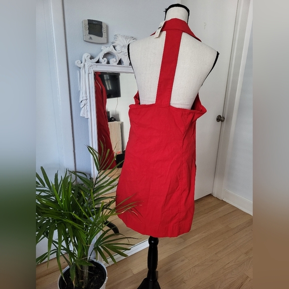 Anthropologie/Maeve Stylish Red Button-Up Dress - Picture 4 of 6